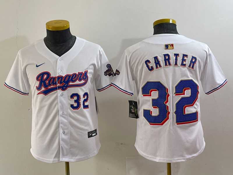 Youth Texas Rangers #32 Evan Carter Number White 2024 Gold Collection Limited Cool Base Jerseys,We sell and wholesale Youth Texas Rangers #32 Evan Carter Number White 2024 Gold Collection Limited Cool Base Jerseys on line form chian!